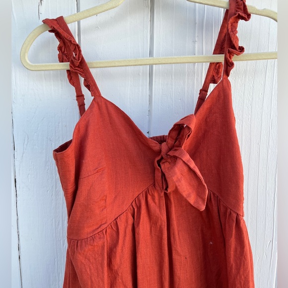 100% Cotton Terra cotta maxi maternity dress, Size us2 - Picture 6 of 8